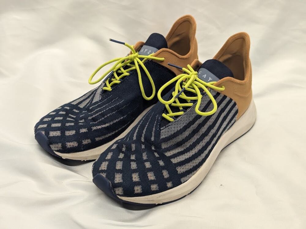 Saysh One Running Shoes Lightweight Womens Size US 8.5 Blue & Brown Sneakers